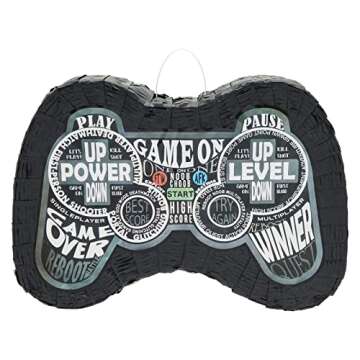 Juvale Video Game Pinata for Boys, Gamer Birthday Decorations and Party Supplies, Controller Shaped (Small, 16.5x11x3 in)