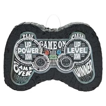 Juvale Video Game Pinata for Boys, Gamer Birthday Decorations and Party Supplies, Controller Shaped (Small, 16.5x11x3 in)