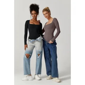 Stylish Meyeeka Bodysuit for Women - Ribbed and Comfortable