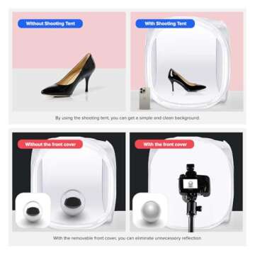 Julius Studio 24x24 Inch Photo Shooting Tent with Backdrops