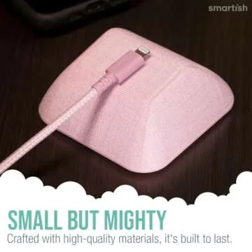 Smartish Magnetic Cord Holder - Cable Wrangler Organizer with Magnet Clips for Charger Management on Desktop, Nightstand, or Side Table for All Cables, USB-C, Lightning Cables - I'm Blushing