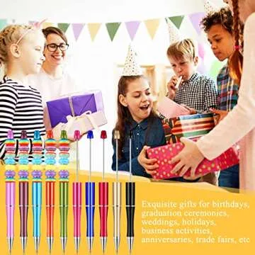Vibrant 50-Piece Beadable Pen Set with Refills for Creative Use