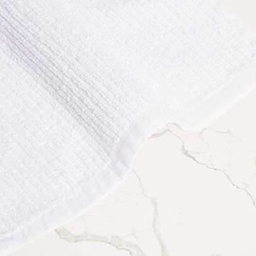 Bar Mop Cleaning Kitchen Dish Cloth Towels,100% Cotton, Machine Washable, Everyday Kitchen Basic Utility Bar Mop Dishcloth Set of 12, White