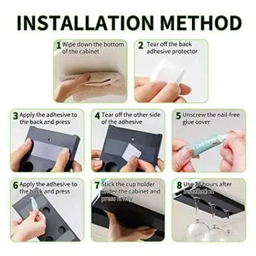 AQJUNONG Under Cabinet Wine Glass Rack - 2 Pack