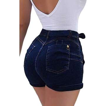 Lailezou Women's High Waist Denim Shorts - Classic and Stylish Summer Essential