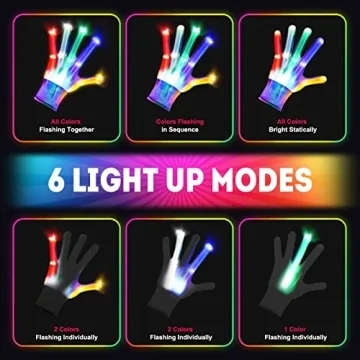 Toys for Ages 2-4 5-7 8-13 , Light Up Gloves Led Gloves Boys Toys Age 4-6 6-8 8-12 Birthday Halloween Christmas Gifts for Kids Stocking Stuffers Cool Toys Gift for 3 4 5 6 7 8 9 10 11 12 Year Old Boys