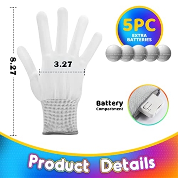 Toys for Ages 2-4 5-7 8-13 , Light Up Gloves Led Gloves Boys Toys Age 4-6 6-8 8-12 Birthday Halloween Christmas Gifts for Kids Stocking Stuffers Cool Toys Gift for 3 4 5 6 7 8 9 10 11 12 Year Old Boys