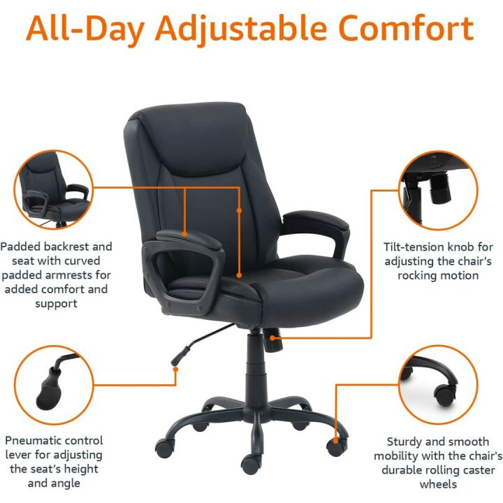 Comfortable Amazon Basics Mid-Back Desk Chair
