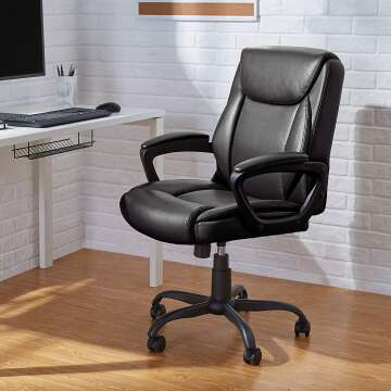 Comfortable Amazon Basics Mid-Back Desk Chair