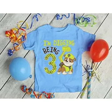 Rubble Paw Patrol 3rd Birthday Boy T-Shirt for Boys