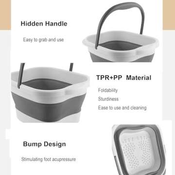 Leemeimei 15L Collapsible Foot Bath for Relaxation