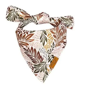 Remy+Roo Fall Dog Bandanas 4 Pack - Amber Set, Premium Durable Polyester Fabric, Patented Curved Design, Adjustable Fit for Small, Large, and XL Dogs, Trendy Patterns, Dog Fall Bandanas (Small)