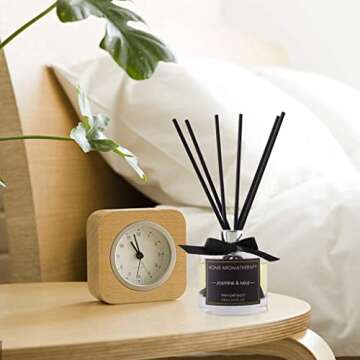 NEVAEHEART Diffuser Set,Jasmine & Mint Diffuser Gifts for Women,3.4oz(100ml) Diffuser with Sticks, Home Fragrance Diffuser for Living Room, Office & Bathroom Shelf