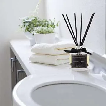 NEVAEHEART Diffuser Set,Jasmine & Mint Diffuser Gifts for Women,3.4oz(100ml) Diffuser with Sticks, Home Fragrance Diffuser for Living Room, Office & Bathroom Shelf