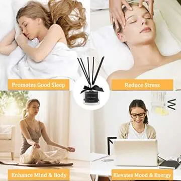 NEVAEHEART Diffuser Set,Jasmine & Mint Diffuser Gifts for Women,3.4oz(100ml) Diffuser with Sticks, Home Fragrance Diffuser for Living Room, Office & Bathroom Shelf