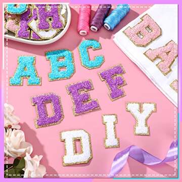 104 Pcs Chenille Letter Patches Self Adhesive Letters Letter Patches Self Adhesive Chenille Patches ...