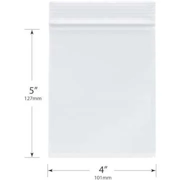 Plymor 4" x 5" Zipper Reclosable Plastic Bags - Durable & Versatile (Pack of 100)