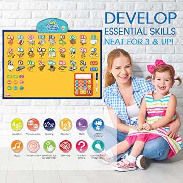 BEST LEARNING i-Poster My Learning Board - Interactive Talking Alphabet Wall Chart, Learn ABC, 123s & Music Toy for Toddlers & Kids at Preschool Kindergarten for Boys & Girls Ages 3 to 6 Years Old