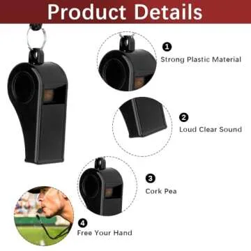 Whistle, Plastic Whistle for Coaches, Whistle Emergency Whistle for Adults Lifeguard Whistle with Lanyard Loud Crisp Sound Dog Whistle Referee Whistle Coach Whistle for Teachers Pet Training Officials