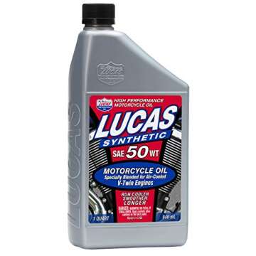 Lucas Oil 10765 Synthetic SAE 50 V-Twin Motorcycle Oil - Ultimate Performance & Protection