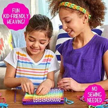 Made By Me Ultimate Weaving Loom, Includes 378 Craft Loops & 1 Weaving Loom with Tool, Makes 25 Projects, 9 Rainbow Colors of Weaving Loops, Hook & Loop Potholder Kit, DIY Weaving Kit