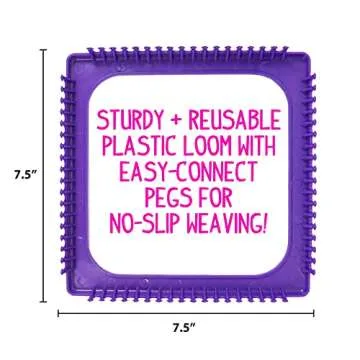 Made By Me Ultimate Weaving Loom, Includes 378 Craft Loops & 1 Weaving Loom with Tool, Makes 25 Projects, 9 Rainbow Colors of Weaving Loops, Hook & Loop Potholder Kit, DIY Weaving Kit