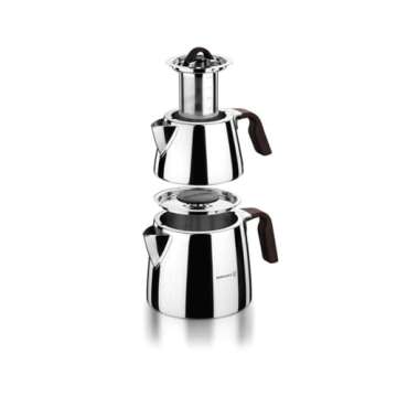 Korkmaz Esta Drip-Free Turkish Tea Pot with Safe Lid Locking System - 1.1 & 2 Quart …