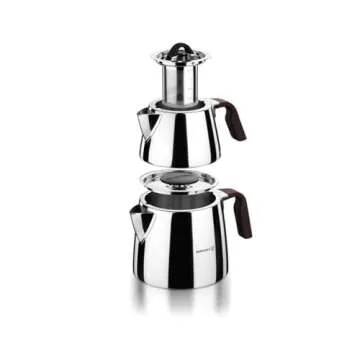 Korkmaz Esta Drip-Free Turkish Tea Pot with Safe Lid Locking System - 1.1 & 2 Quart …