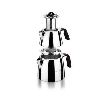 Korkmaz Esta Drip-Free Turkish Tea Pot with Safe Lid Locking System - 1.1 & 2 Quart …