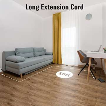 Extension Cord 10 Ft, SUPERDANNY Power Strip Surge Protector with 6 USB Charging Ports and 22 AC Out...