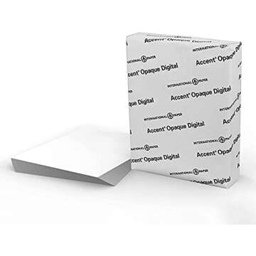 Accent Opaque White 80lb, 8.5” x 11” Cardstock Paper, 216gsm, 250 Sheets 1 Ream, Premium Super S...