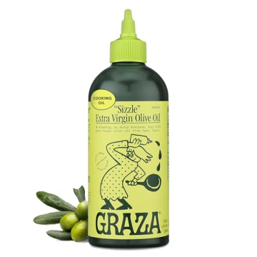 Graza Sizzle Extra Virgin Olive Oil - Premium Cooking Oil in Squeeze Bottle