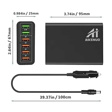 6-Port USB Car Charger, QC 3.0 Fast Charge Adapter