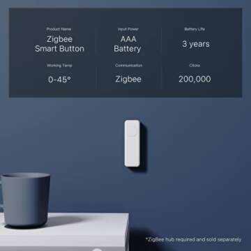 THIRDREALITY ZigBee Smart Button - Versatile 3-Way Remote Control with Long Battery Life