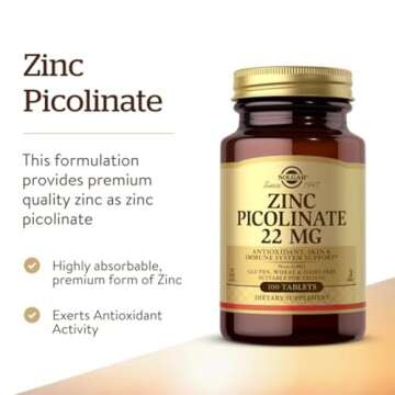 Solgar Zinc Picolinate Tablets - Immune & Skin Support