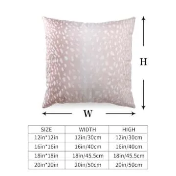 Sivirary Antelope Pillow Covers 18x18 Inch Set of 2, Brown Pink White Faux Fawn Animal Print Decorative Throw Pillow Cases Neutral Cushion Covers Modern Decoration Gift Farmhouse Sofa Couch Bed Decor