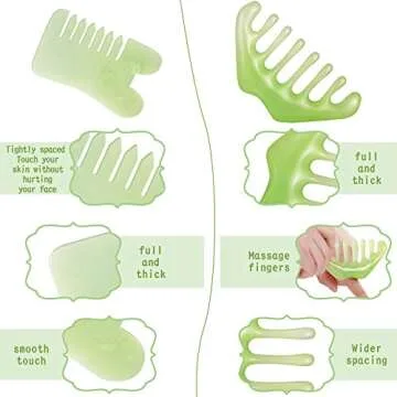 Geiserailie Jade Combs – Facial & Body Massage Tools