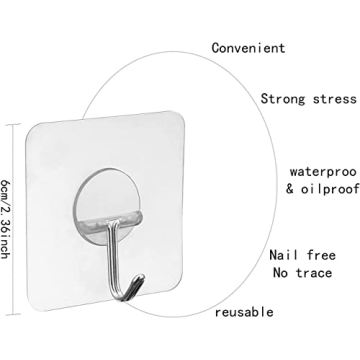 30 Packs Strong Adhesive Hooks for Easy Home Organization
