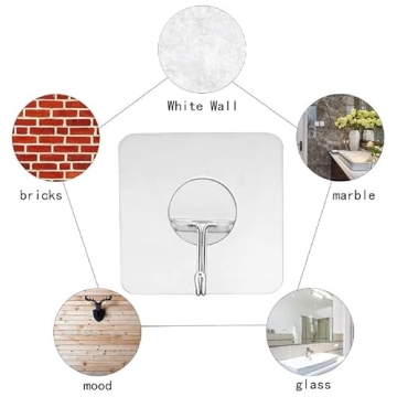 30 Packs Strong Adhesive Hooks for Easy Home Organization