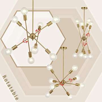 Buy BONLICHT 8 Lights Adjustable Sputnik Chandelier