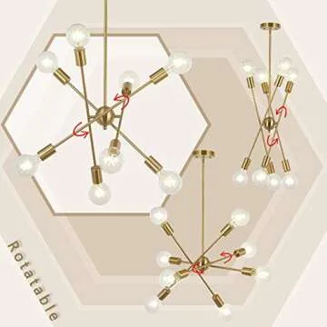 Buy BONLICHT 8 Lights Adjustable Sputnik Chandelier