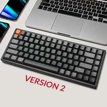 Keychron K2 Version 2 Wireless Gaming Mechanical Keyboard, Bluetooth/USB Wired Compact 84 Keys RGB L...