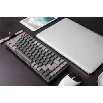 Keychron K2 Version 2 Wireless Gaming Mechanical Keyboard, Bluetooth/USB Wired Compact 84 Keys RGB LED Backlit Aluminum Frame for Mac Windows, Gateron G Pro Blue Switch