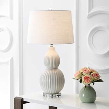 JONATHAN Y Thatcher Ceramic LED Table Lamp 28.25"