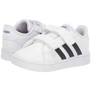 adidas Baby Grand Court Sneaker, Black/White, 6K M US Toddler