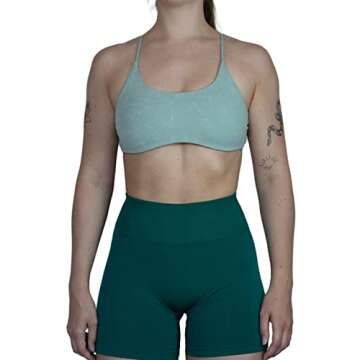 AUROLA Earth Workout Sports Bras Women Athletic Removable Padded Backless Strappy Criss Cross Light Support Gym Fitness Yoga Crop Bra