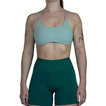 AUROLA Earth Workout Sports Bras Women Athletic Removable Padded Backless Strappy Criss Cross Light Support Gym Fitness Yoga Crop Bra