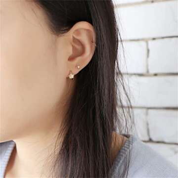 Cute Brushed Flower Hoop Earrings in Sterling Silver