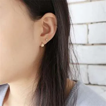 Cute Brushed Flower Hoop Earrings in Sterling Silver