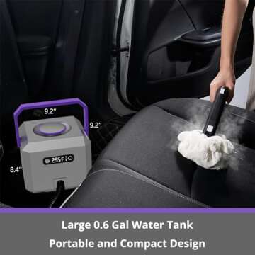 awasky Steam Cleaner: Fast 50-Sec Heat-Up Refill Anytime-No Cooling-Detachable Hose Multi Portable Handheld Steamer Mop for Home Car Upholstery Bed Furniture Bathroom Tile Grout Floor Cleaning Grey